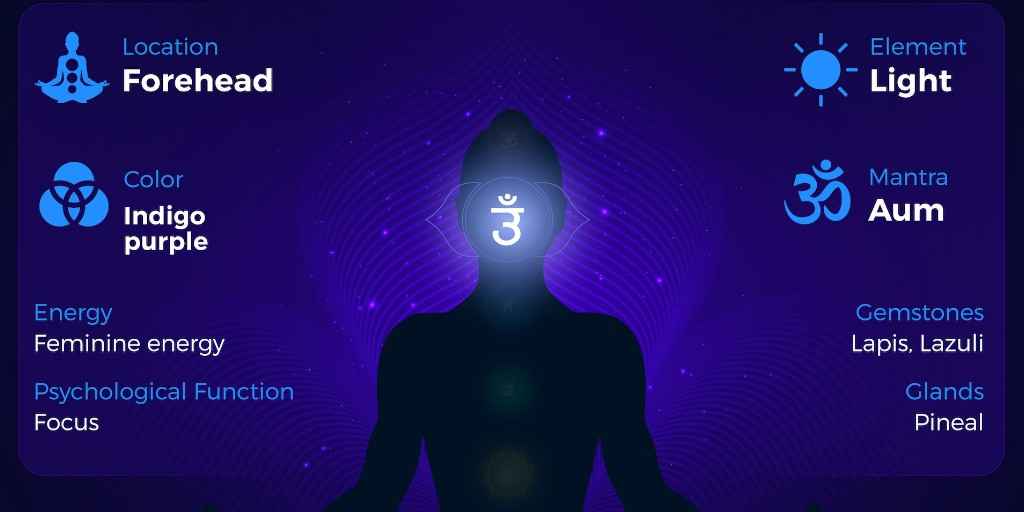 Third eye chakra, ajna chakra, 6th chakra, sixth chakra