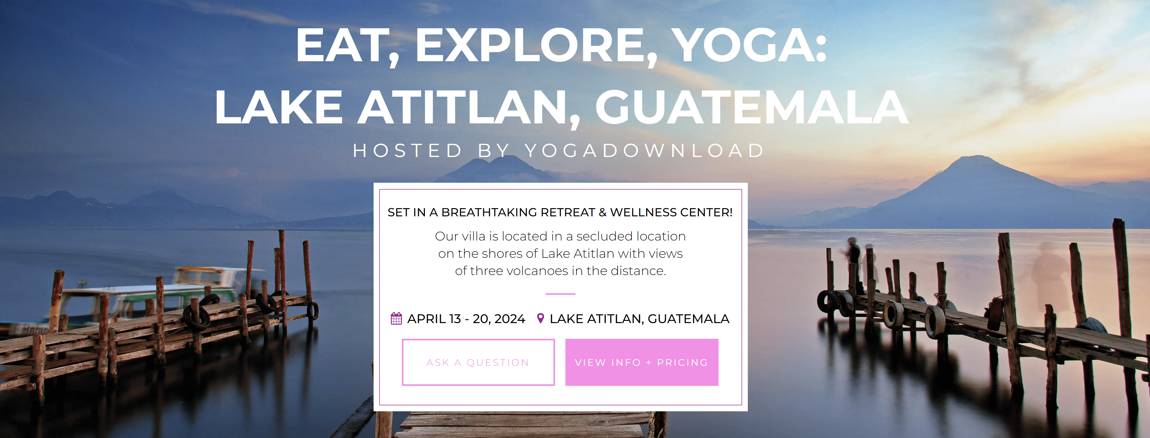 Yoga retreat, retreat guatemala